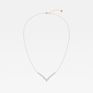 2 Ctw Round Lab Grown Diamond Chevron Fashion Chain <b>Necklace</b> for Women Elegant Sparkling Everyday <b>Statement</b> Jewelry - Product Image 2