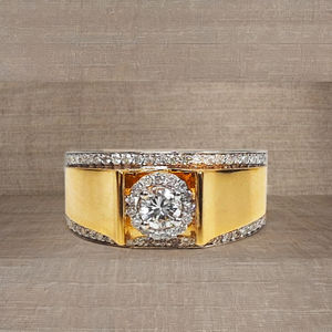 Anillo de Diamantes Djewels, Joyería de Compromiso, Oro Amarillo de 14K, Corte Brillante Cultivado en Laboratorio, Engaste de Garras, Certificado IGI, Estilo Masculino de Lujo - Product Image 1