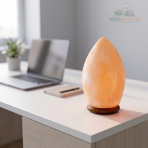 Lámpara de Cristal con Forma de Huevo y Base de Madera, Ecológica y Hecha a Mano para Decoración del Hogar y Oficina, Iluminación Ambiental y Purificación del Aire - Product Image 2