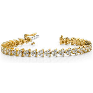Ensemble Trio Élégant en Platine, Bracelet Tennis avec Diamants de Laboratoire Ronds - Product Image 1