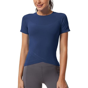 T-shirt de sport pour femme, coupe ample, manches courtes, compression athlétique, idéal pour le yoga, la gym et l'entraînement, parfait pour l'été - Product Image 1