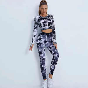 Nouvel ensemble de yoga pour femmes, 100% coton, respirant, motif uni, personnalisable, haute qualité, tendance, prix attractif - Product Image 1