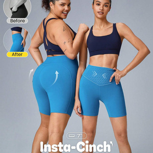 Shorts de yoga taille haute pour femmes, respirants, à séchage rapide, en Spandex/Coton, personnalisables, pour la vente au détail - Product Image 5