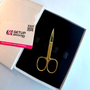 Ciseaux de beauté professionnels Getup Brosons Gold, en acier inoxydable, lame droite, pour sourcils, pour droitiers - Product Image 3