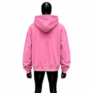 เสื้อฮู้ดโอเวอร์ไซส์สีชมพู แบบยูนิเซ็กซ์ ผ้าถัก ปักโลโก้ด้านหน้า แขนเสื้อปกติ เสื้อผ้าสำหรับฤดูหนาว เนื้อผ้าระบายอากาศได้ดี - Product Image 2