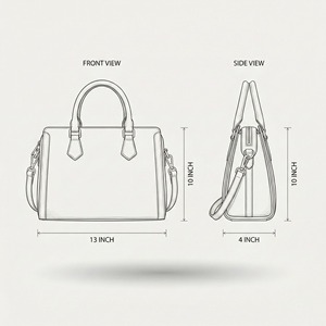 Sac fourre-tout en cuir de vachette véritable, style western, avec fermeture éclair, haute qualité - Product Image 6