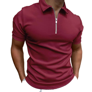 Polo Homme Blanc à Manches Courtes avec Fermeture Éclair en Coton Tricoté, Couleur Unie, Respirant, Coupe Classique, Vente en Gros 2026, OEM ODM - Product Image 2