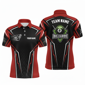 Camisa de Bolera Deportiva Casual Personalizada para Hombre, Cuello Mao, Manga Corta, Mezcla de Poliéster/Algodón, Transpirable, de Secado Rápido - Product Image 2