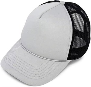 Casquette de baseball gris clair à 6 panneaux en maille réglable unisexe décontractée pour adulte printemps-été personnalisable - Product Image 1