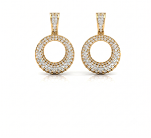Pendientes de Aro Abiertos con Diamantes Pavé, Corte Brillante Redondo, para Mujer, Joyería de Lujo, Diamantes Naturales y Cultivados en Laboratorio - Product Image 1
