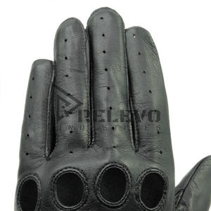 Gants en cuir noir respirants, personnalisables, perforés avec design sur mesure, unisexes, toutes saisons, adultes, logo personnalisé avant/arrière - Product Image 4