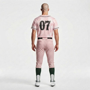 Conjunto de Uniforme de Béisbol para Hombre, Transpirable, Absorbente de Humedad, Ecológico, con Tirantes Ajustables, Manga Corta, Cuello en V, Personalizable - Product Image 2