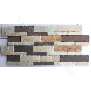 Panel Dinding Dekoratif Batu Nilai Yang Sangat Baik Batu Kapur Alami Butching Panel Dinding untuk Dekorasi Luar Ruangan