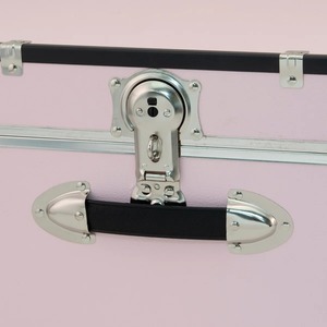 Pink Metal <b>Trunk</b> <b>Box</b> With Locks And Wheels Suitable For Travel Luggage Seasonal Item <b>Storage</b> And Dorm Room <b>Storage</b> Solution - Product Image 4