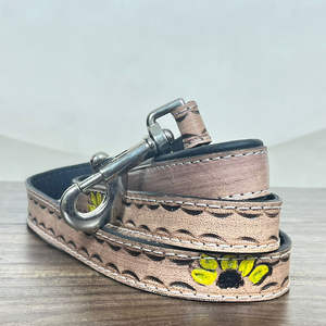 Correa de perro manos libres de longitud ajustable personalizada multifuncional 2025 correa de perro grande y mediana de cuero de vaca mecanizada a mano con asa - Product Image 5