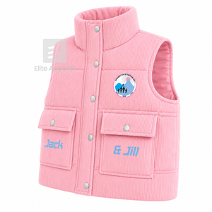 เสื้อกั๊กพัฟเฟอร์แบบสั่งทำพิเศษของ Jack & Jill of America ปักโลโก้ด้านหน้า สีชมพูและฟ้าอ่อน เสื้อแจ็คเก็ตแขนกุดสำหรับผู้หญิง - Product Image 2