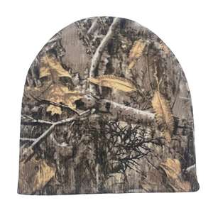 Gorros de punto estilo urbano con sublimación de camuflaje Real Tree, gorro de punto personalizado con estampado, gorro tipo calavera 2026 - Product Image 1