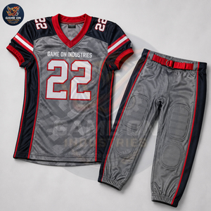 Conjunto de Uniforme de Fútbol Americano Sublimado Personalizado con Pantalones Acolchados, OEM ODM, Ropa Deportiva Transpirable de Poliéster para Equipos - Product Image 2