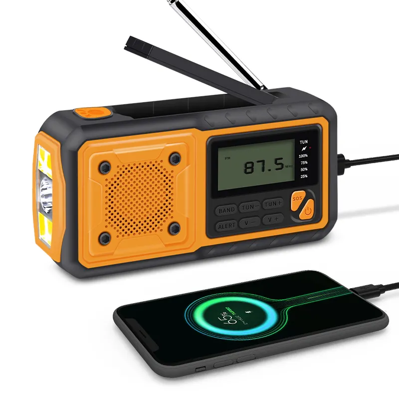 Stronix NOAA Weather Alert Flashlight Emergency Solar Hand Crank Portable Radio