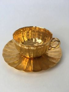 Royal Design Stainless Steel <b>Cup</b> And <b>Saucer</b> Set For Premium Home Kitchen Collection And Elegant Serving Style - Product Image 4