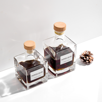 Bouteilles de vin en verre personnalisées avec logo, 375 ml, 500 ml, 750 ml, bouteilles en verre pour vodka, whisky, rhum avec bouchon