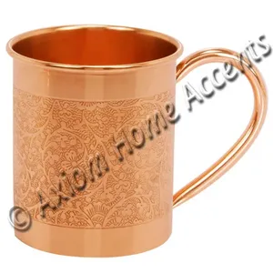 Juego de Tazas Moscow Mule de Cobre Sólido Clásico de Axiom Home Accents con Diseño Martillado y Asa de Cobre para Cócteles - Product Image 5