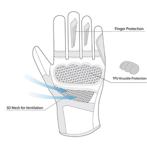 Motorcycle Leather Racing <b>Gloves</b> Full Finger Hard Knuckle Design Smart <b>Touchscreen</b> Polyurethane Riding Waterproof Breathable - Product Image 6