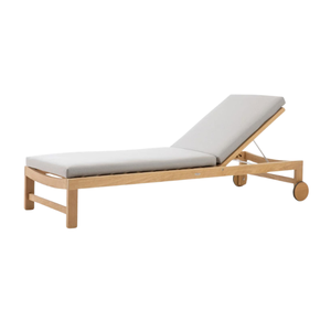 Tumbona de Madera Natural para Exteriores, Muebles Ergonómicos para Descansar en la Playa, Piscina, Jardín, Resort y Villa - Product Image 4