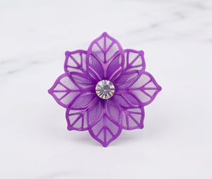 Ronds de serviette colorés en forme de fleur avec centre en strass, décoration de table en plastique pour la cuisine et la maison - Product Image 1
