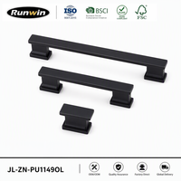 Poignées et boutons de meubles en métal zinc noir modernes pour armoires de cuisine, quincaillerie de mobilier pour la maison et la chambre, fabrication OEM