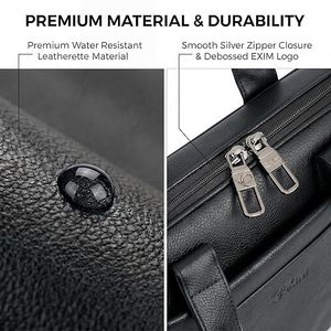 Maletín de Cuero PU para Hombre EXIM, Bolso de Negocios Suave con Cierre de Cremallera Clásico, Diseño Duradero, Color Negro - Product Image 3