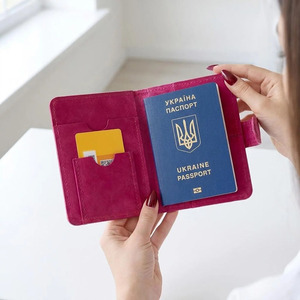 Portefeuille de voyage en cuir avec protection RFID, porte-cartes multiples, étiquette de bagage, logo personnalisé, vente en gros, usine OEM, prix bas - Product Image 1