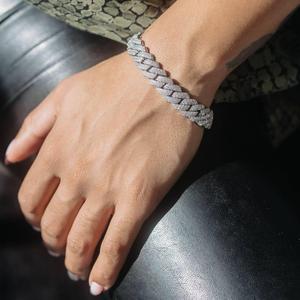 Bracelet à maillons en argent 925 de luxe avec motif géométrique, pour un usage quotidien, bijoux unisexes - Product Image 2