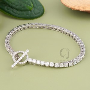 Pulsera Unisex de Oro Blanco Sólido de 14K con Diamantes Cultivados en Laboratorio VVS de Corte Brillante, Estilo Hip Hop, de la Fábrica Rudakiya Brothers - Product Image 4