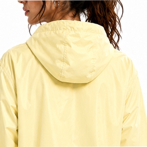 <b>Women</b> Hooded <b>Windbreaker</b> Jacket Hooded Design Front Zip Closure Adjustable Side Pocket Detail Clean Stitching Lightweight Design - Product Image 5