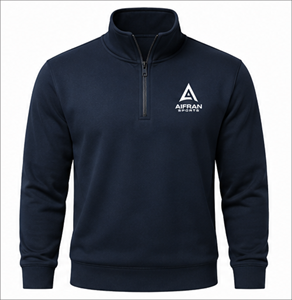Sweat-shirt d'hiver pour homme, col zippé, molleton épais doublé, style streetwear, logo personnalisé - Product Image 3