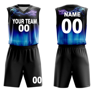 Ensembles d'uniformes de basketball unisexes 100 % polyester, personnalisation, grandes tailles, séchage rapide, respirant, vêtements de sport, tailles personnalisables - Product Image 1