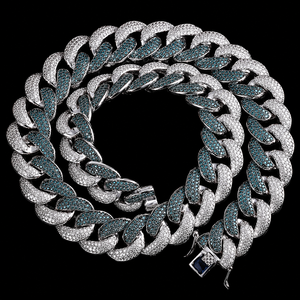 Chaîne cubaine classique pour homme, au design attrayant, sertie de diamants CZ et de moissanite de forme ronde, idéale pour les soirées - Product Image 5