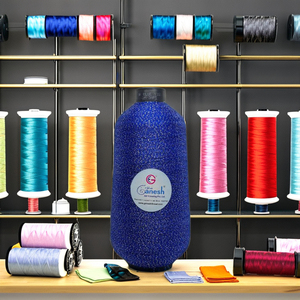 R bleu 180D Neem Jari Flora Jari broderie haute ténacité pour Lurex Polyester 180D Neem Jari fil métallique tricot à la main pour - Product Image 2