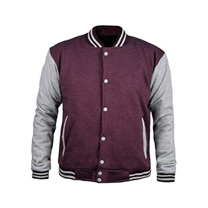 Varsity Jacket For Men Men's Jacket New Style Long Sleeves Crew Neck Collar Solid Color Quick Dry Breathable <b>Covered</b> <b>Button</b> - Product Image 1
