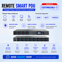PDU Réseau 230V 16A IEC C19 avec Bouton de Verrouillage, 8 Prises, Contrôle à Distance SNMP MQTT Telnet, Enregistrement des Journaux SAA, Réseau de Campus Intelligent