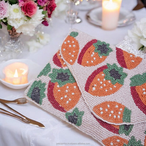 Pochette à motif de fruits de créateur sac à main perlé fait à la main sac à main personnalisé élégant soirée mariage fête luxe mode sac à main - Product Image 2