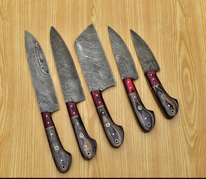 Damascus Steel Handmade Chef <b>Knife</b> <b>Set</b> For Kitchen Premium Hand Forged Pattern Blade <b>Sharp</b> Cutting <b>Knives</b> With Ergonomic Handle - Product Image 3