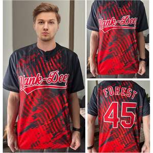 Maglia Personalizzabile per Softball e Baseball Traspirante per Uomo/Donna/Giovani con Due Bottoni e Nome e Numero della Squadra Ricamati - Product Image 4