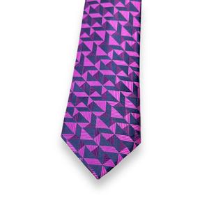 Corbata de Hombre con Patrón Geométrico Morado, Elegante Corbata de Poliéster |   Traje Formal para Bodas y Eventos Empresariales, Diseño Clásico, Suministro al por Mayor OEM - Product Image 1