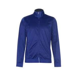Survêtement bleu pour homme, veste à col montant entièrement zippée avec poches latérales et pantalon assorti, respirant, style décontracté, hiver - Product Image 2