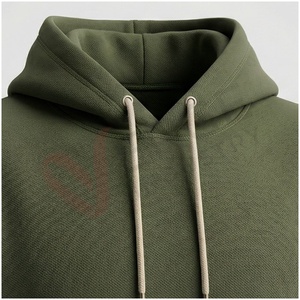 Conjunto Deportivo Unisex con Capucha Color Verde Oliva, Manga Larga, Color Sólido, Informal, Transpirable, Algodón de Peso Medio, Ropa de Otoño, Corte Regular - Product Image 4