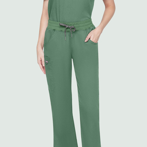 Women's 2 Piece Medical <b>Scrub</b> <b>Set</b> Short Sleeve Wide Leg Hospital Nurse Uniform Woven Stretch <b>Scrubs</b> Custom Color OEM Suit <b>Set</b> - Product Image 3