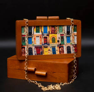 Stylish Elegant Wooden Clutch Handbags Wholesale Elegant Evening <b>Bags</b> - Product Image 6