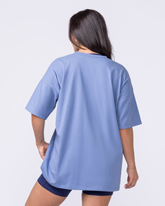 Camiseta Holgada de Cuello Redondo y Manga Corta para Mujer, Color Sólido, Ajuste Holgado, Transpirable, de Algodón Jersey, para Primavera/Verano, Estilo Casual - Product Image 2